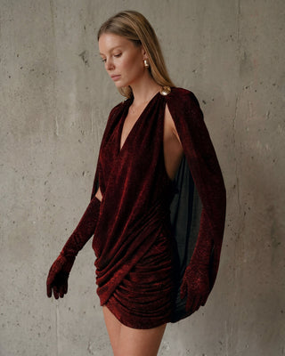 Selene Burgundy Dress