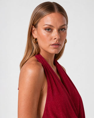 Solea Burgundy Transparent Mini Dress